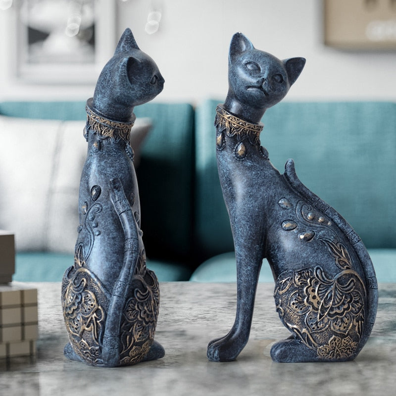 Pair of Feline Figurines