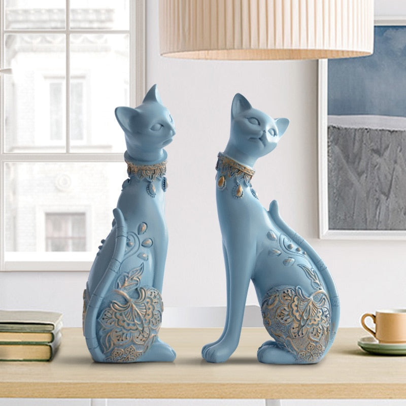 Pair of Feline Figurines