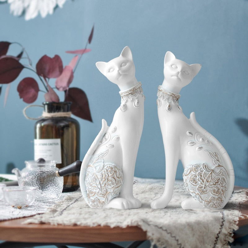 Pair of Feline Figurines