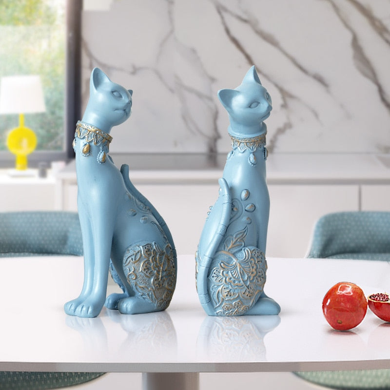 Pair of Feline Figurines