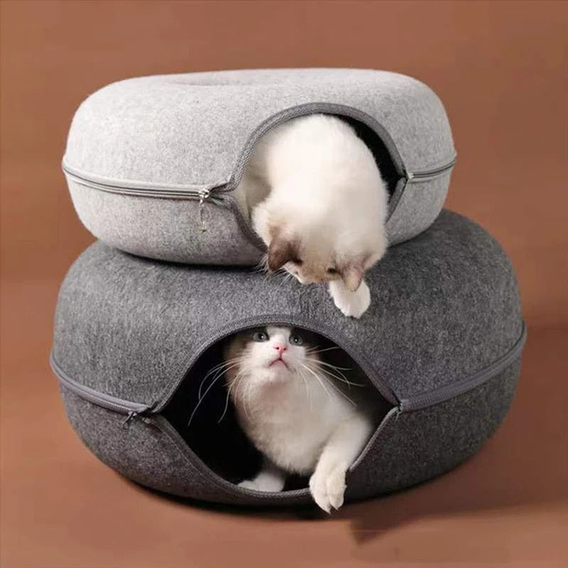 Purrfect Donut Bed