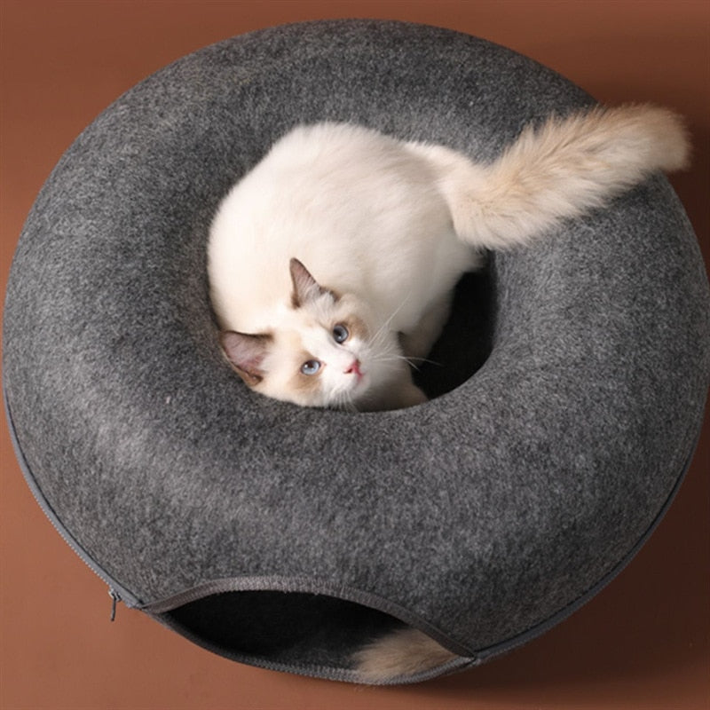 Purrfect Donut Bed