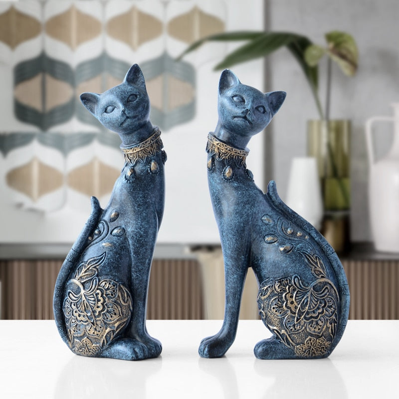 Pair of Feline Figurines