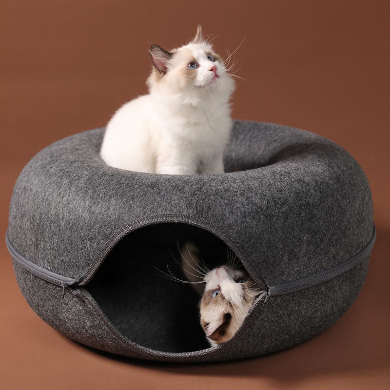 Purrfect Donut Bed